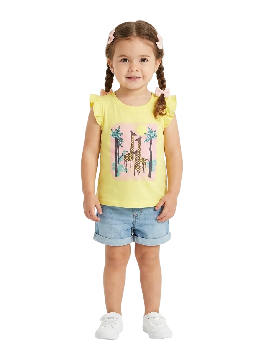 Poco Piano Branded Giraffe T-shirt for girls