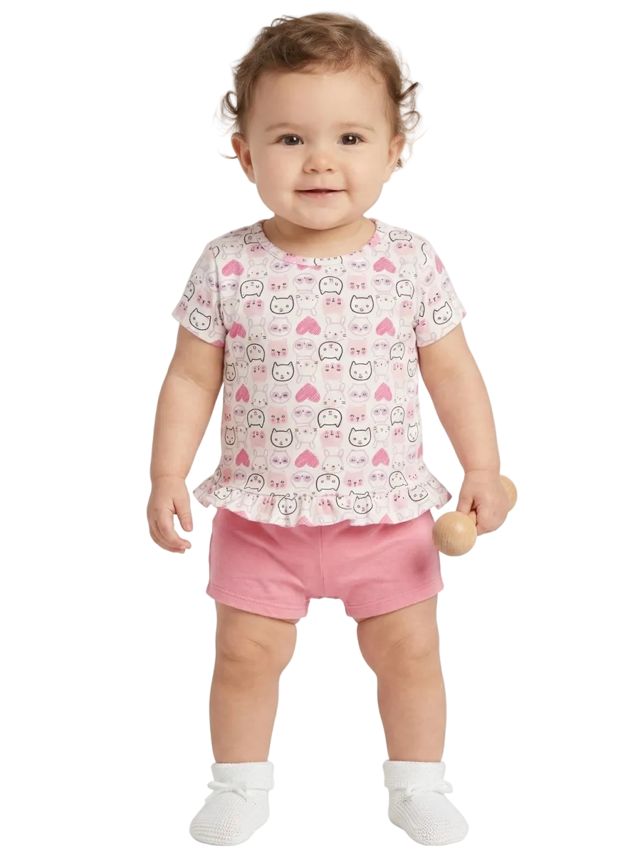 Max Branded Catty T-shirt for girls 3-6 months (minor defect)