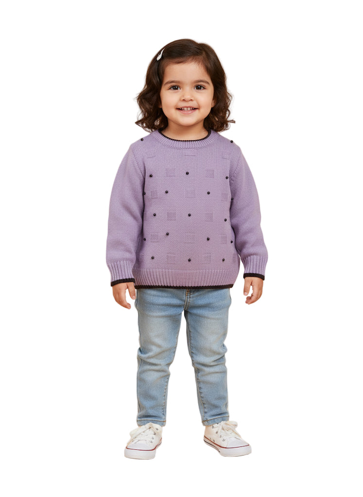 Lilac Branded Sweater for Girls