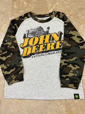 Grey John Deere Full Sleeves Tshirt