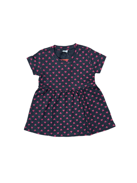Grey hearts printed frock
