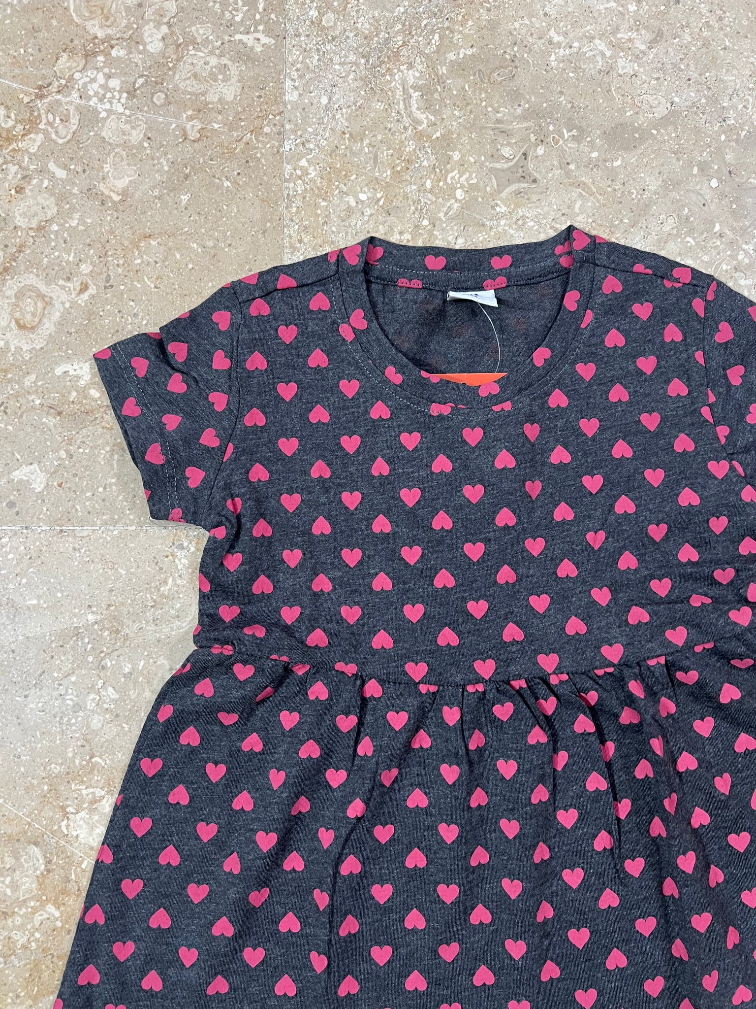 Grey hearts printed frock