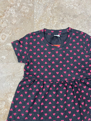 Grey hearts printed frock
