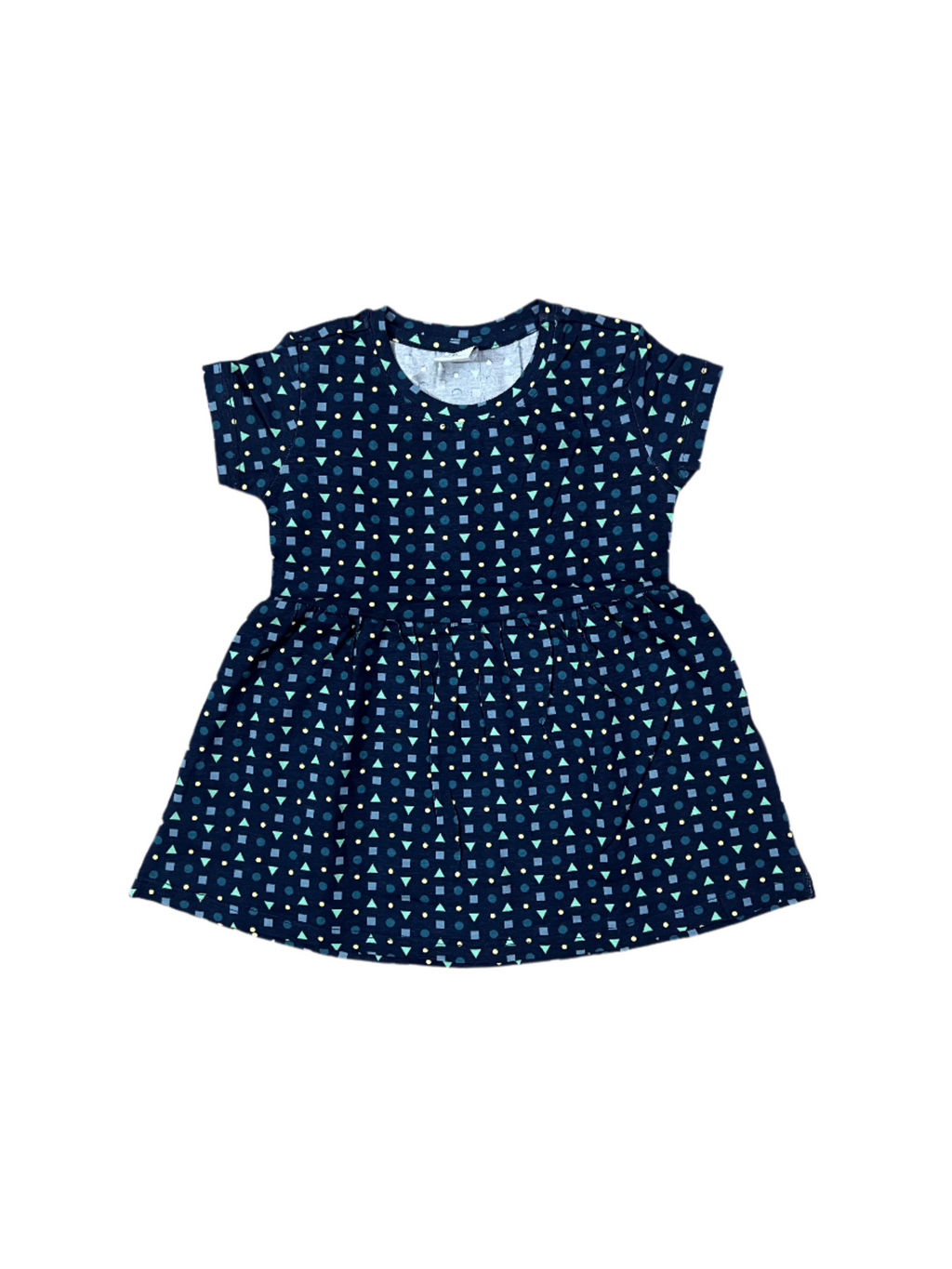 Blue geometric pattern frock