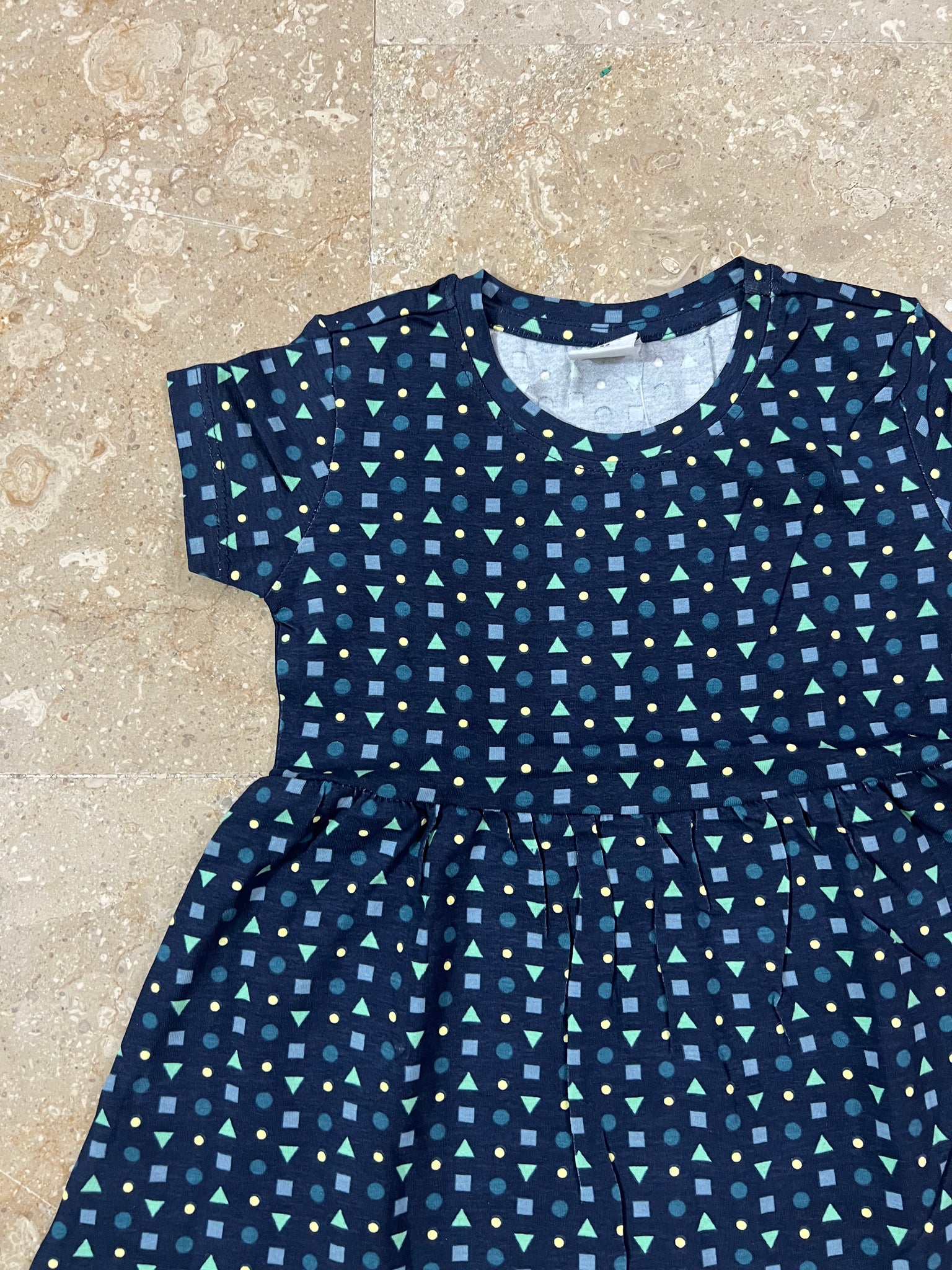 Blue geometric pattern frock