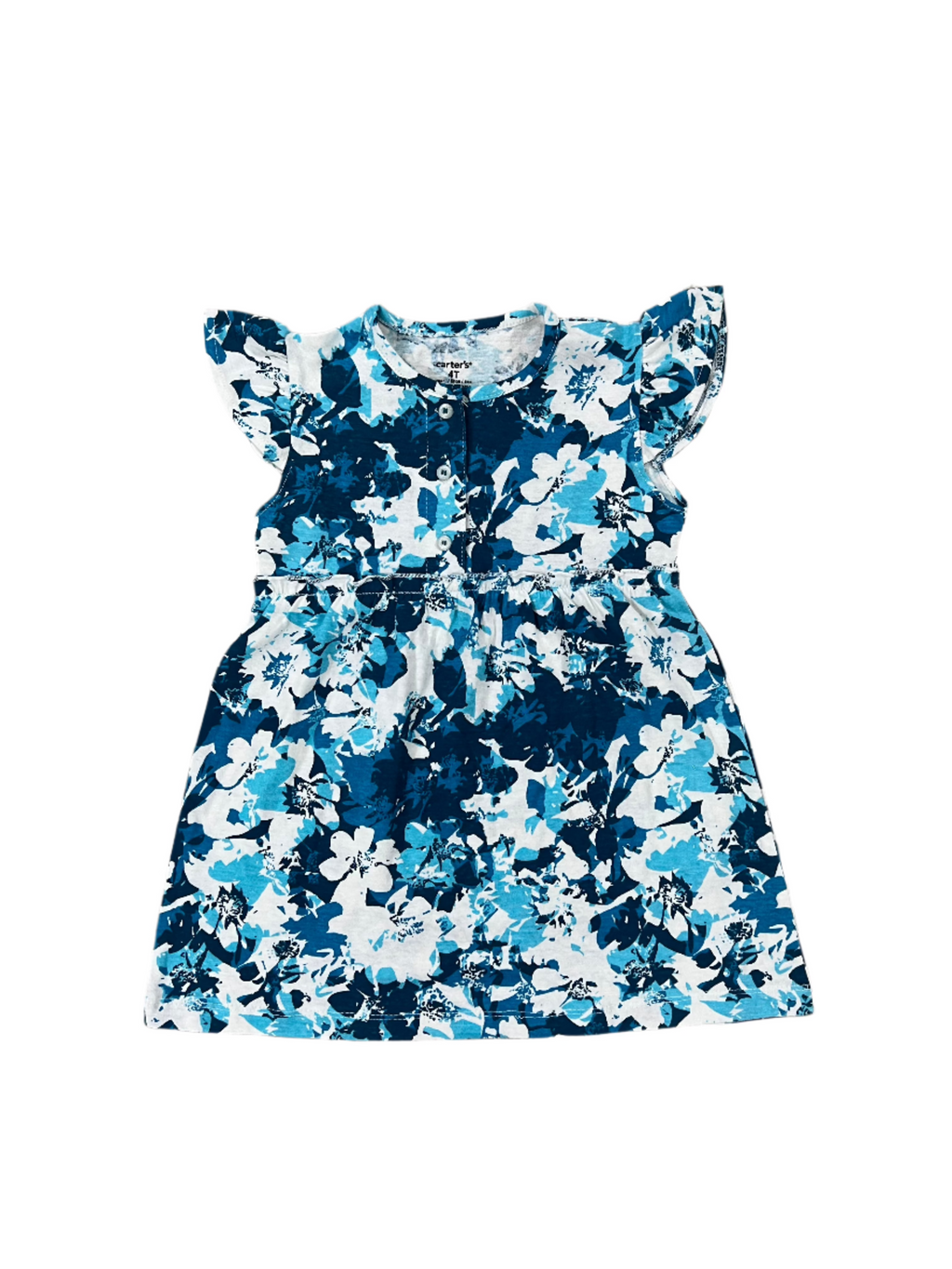 Blue & White Frock Top for Girls