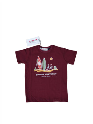 Maroon Summer Tee for Boys