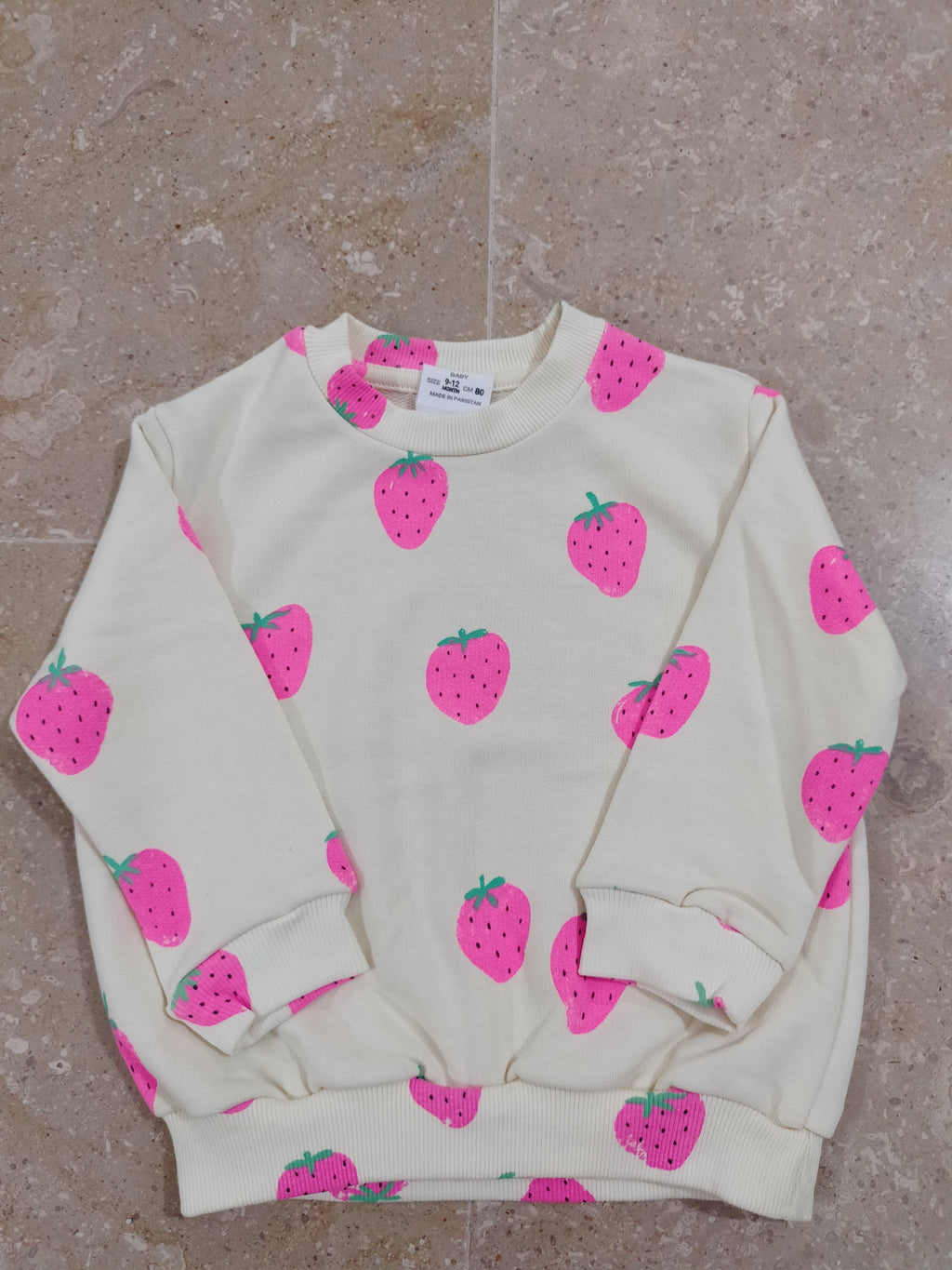 Strawberry Printed Sweatshirt for Girls