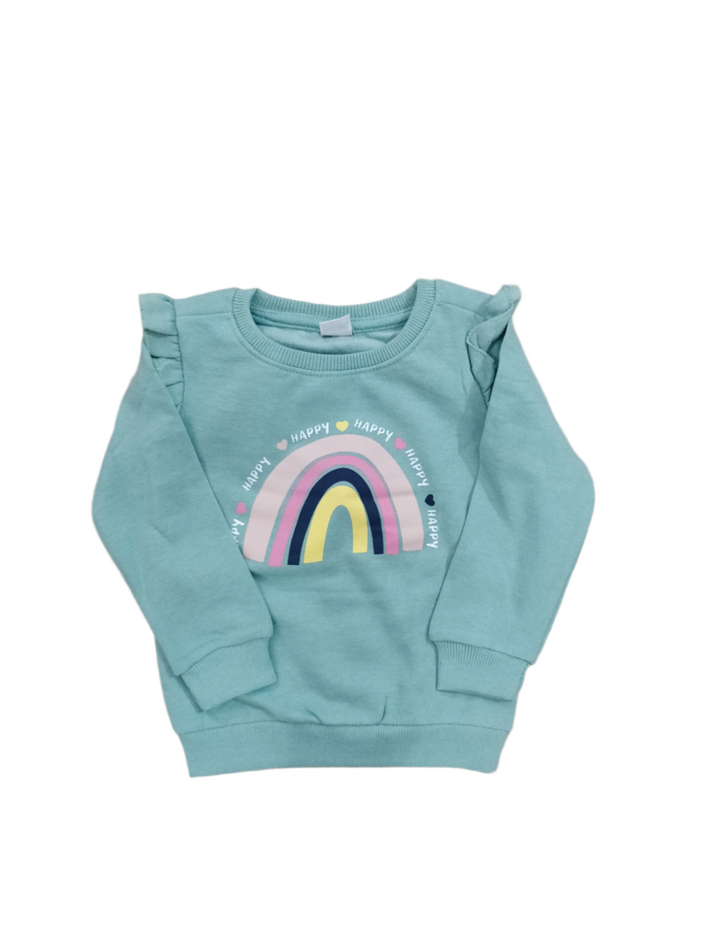 Green Rainbow printed sweatshirt for girls