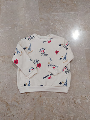 Paris Theme Sweatshirt for Girls