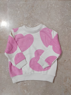 Hearts Printed Sweatshirt