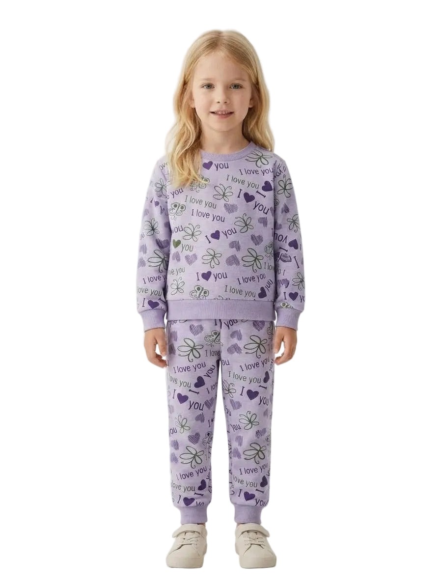 Kids Creations Branded 2 PC Tracksuit for Girls (Minor def)