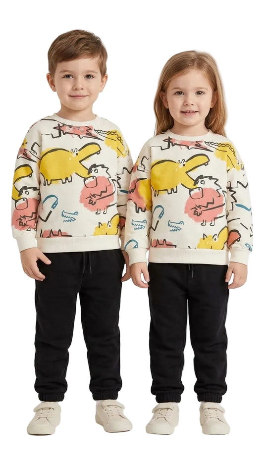 Zara Branded Drop Shoulder Style 2 PC Winter Set for Kids