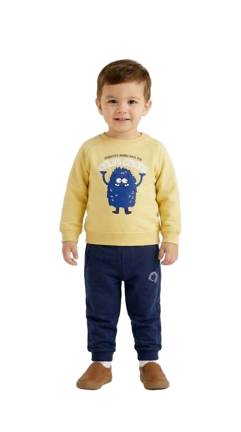 Zara Branded Monster 2 PC Winter Set for Boys