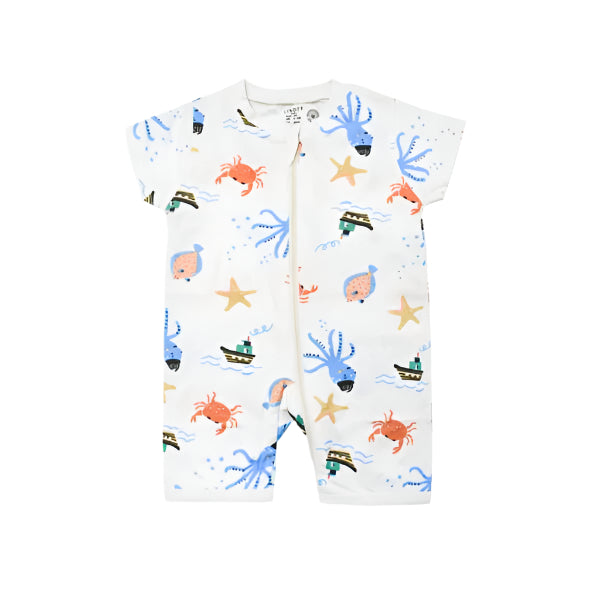 Lindex branded off white sea life romper