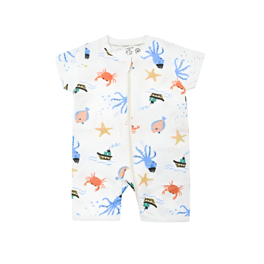 Lindex branded off white sea life romper