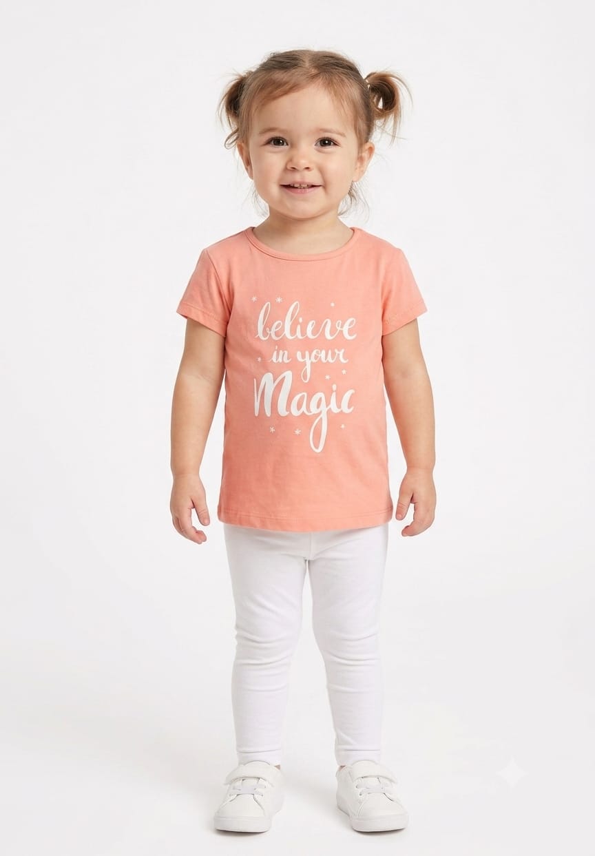 Kiabi Branded Printed Girls T-shirt (Minor defect)