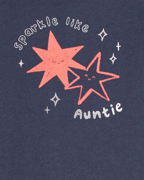 Carter's Baby Sparkle Like Auntie Short-Sleeve Bodysuit - Gray