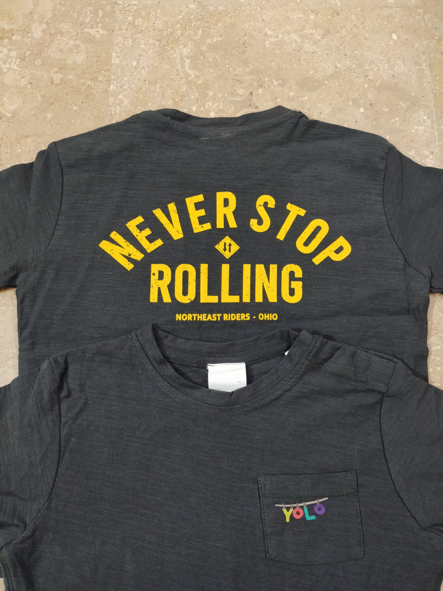 Charcoal back printed Tshirt for kids