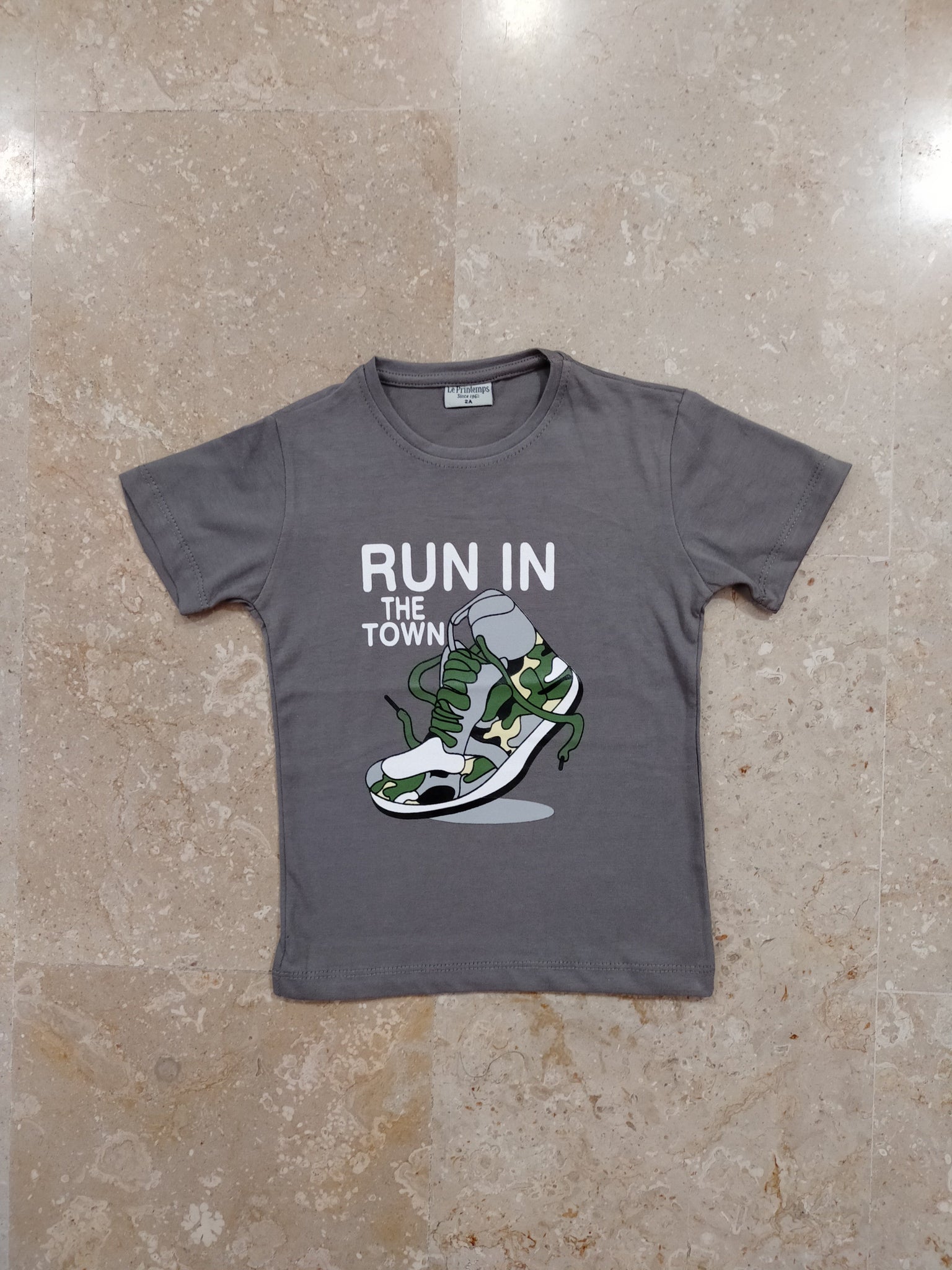 Grey Printed T-shirt for Boys