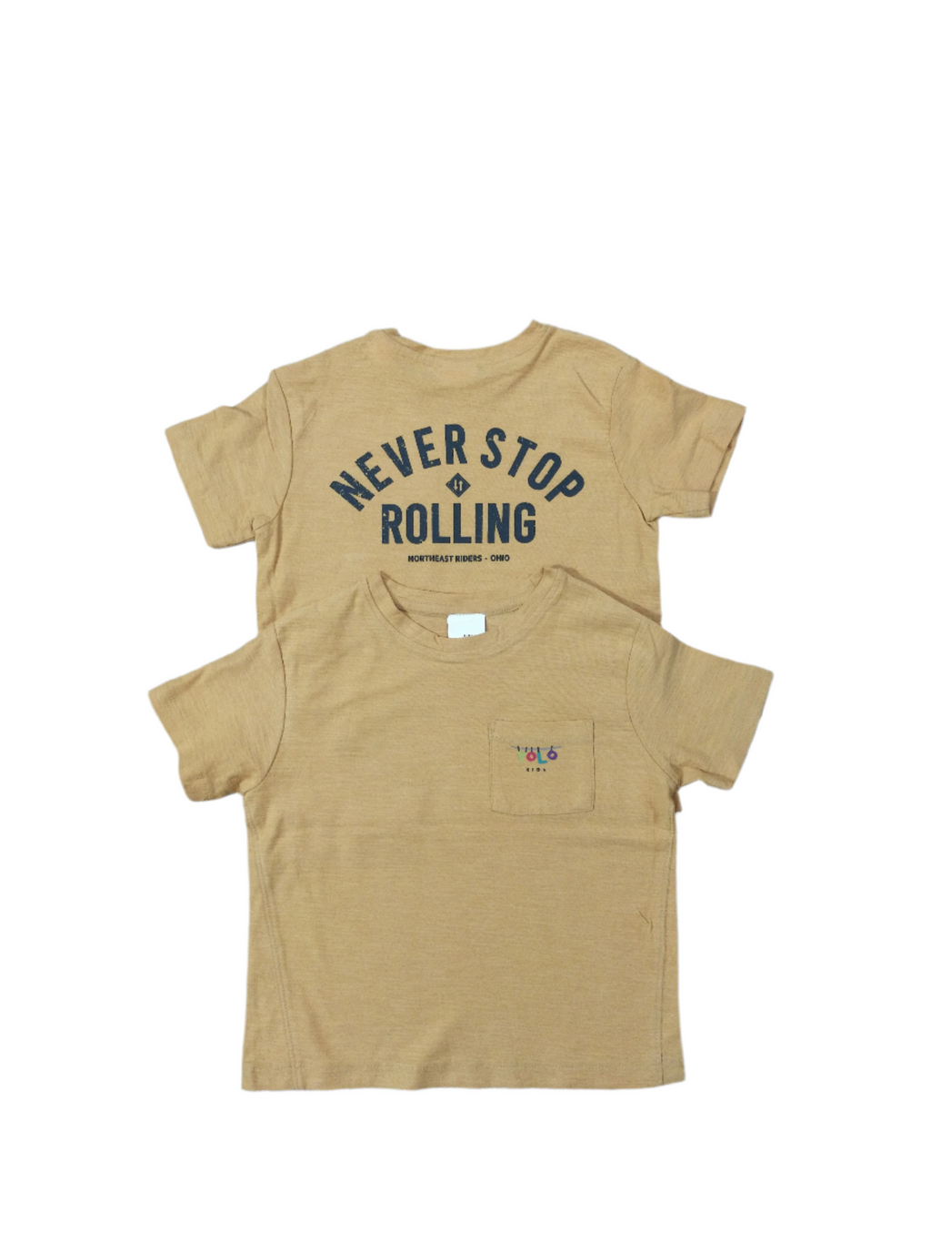 Mustard Back Printed Summer Tee for kids