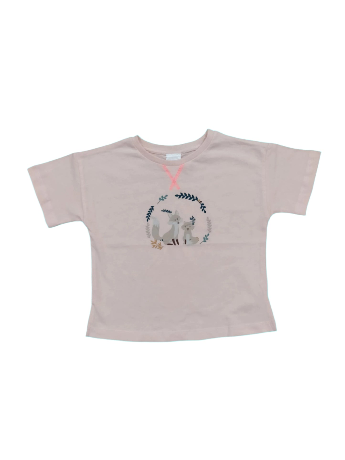 Peach Wolf Printed T-shirt for Kids