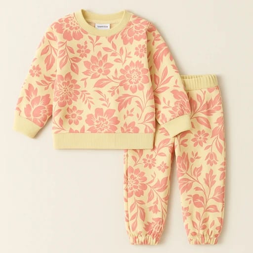 Geometric Printed Girls Winter Tracksuit