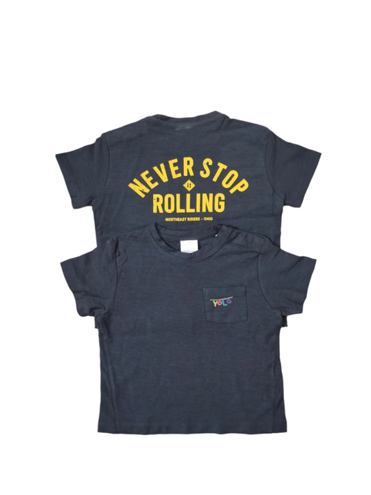 Charcoal back printed Tshirt for kids