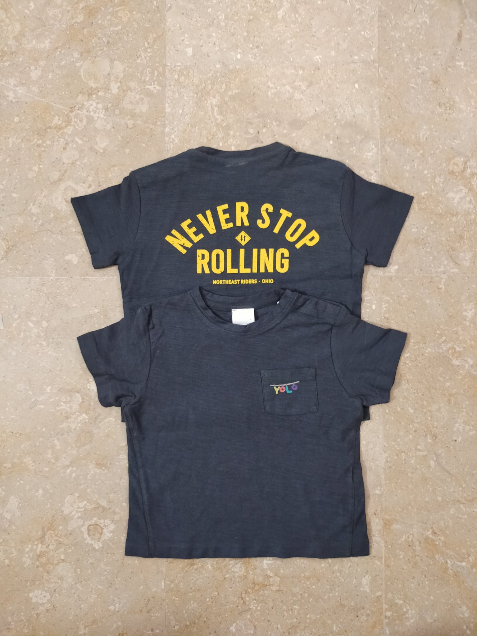 Charcoal back printed Tshirt for kids