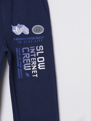 Navy Blue Branded Fleece Trouser