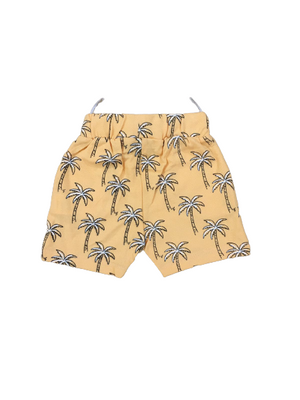 Yellow Side Pockets Printed Short