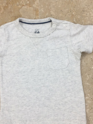 White Grey Texture Plain T-Shirt