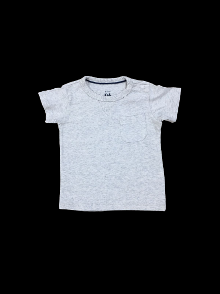 White Grey Texture Plain T-Shirt