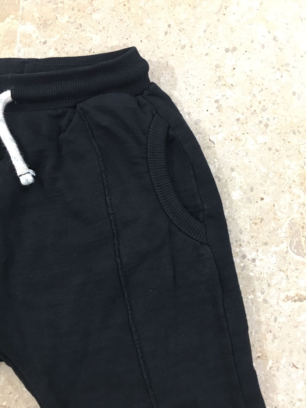 Black Round Pocket Trouser For Kids