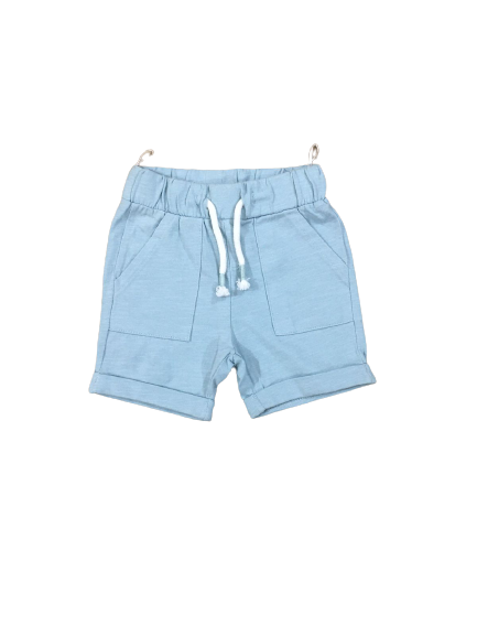 Sky Blue Side Long Pocket Short