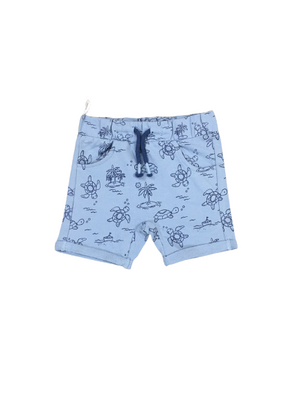 Blue Turtle Printed Short