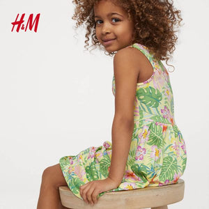 H&M Yellow Green Floral Print Frock