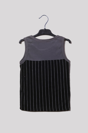 Grey, Black and white Stripes Sando for Boys Summer wear