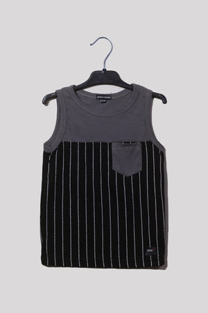 Grey, Black and white Stripes Sando for Boys Summer wear