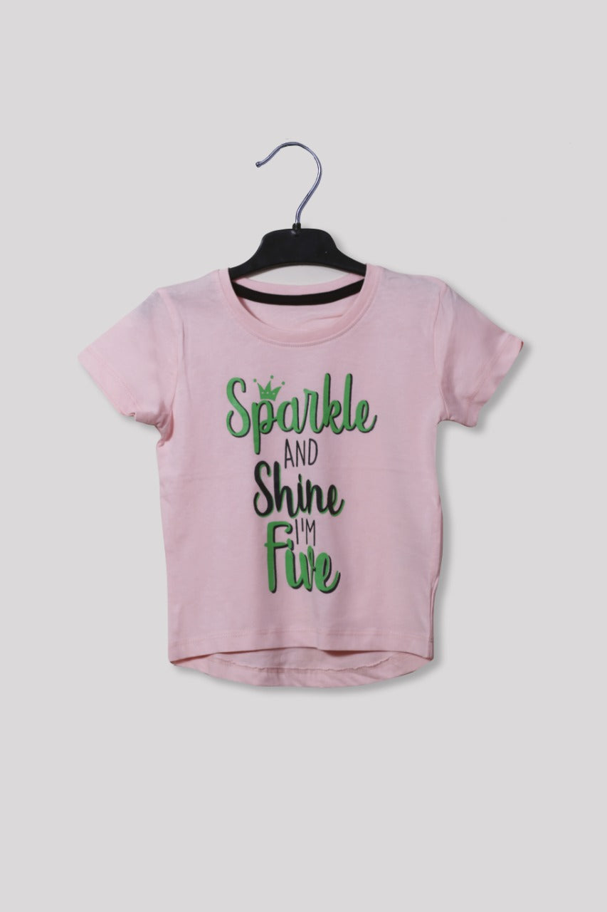 Sparkle & Shine Light Pink Short Sleevs T-Shirt