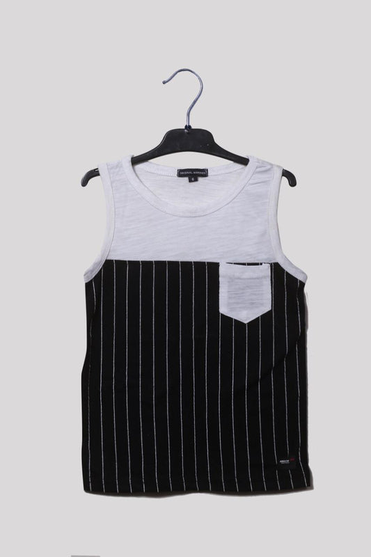 White & Black Sando for Boys Summer