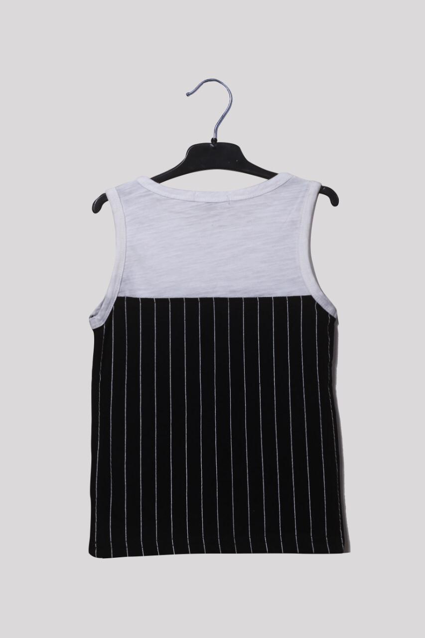 White & Black Sando for Boys Summer