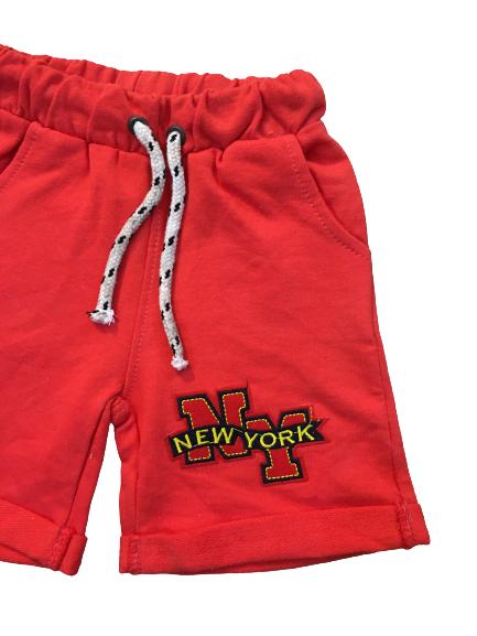 Red NY Shorts For Boys