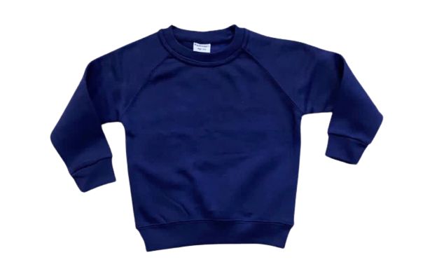 Round Neck Navy Blue Sweatshirt Fleece