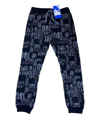 Black Alphabet X-Mail Trouser for Boys