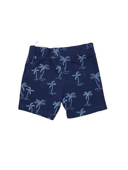 Navy Blue Front Pocket Printed Short