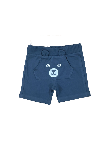 Aqua Blue Bear Pocket Short For Kids