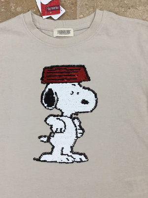 Beige Snoopy Sequence T-Shirt