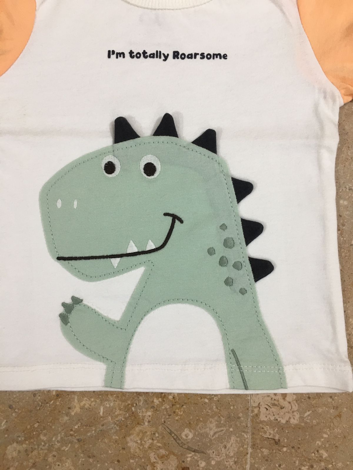 White Orange Dino T-Shirt