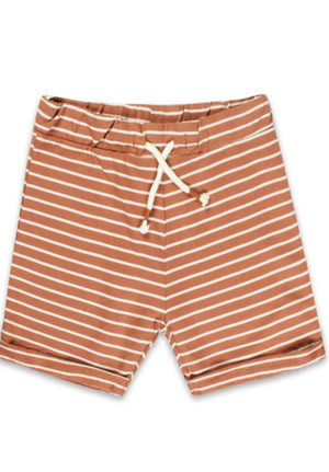 Brown & White Stripes Short